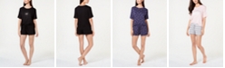 Jenni by Jennifer Moore Core Short-Sleeve Top & Pajama Shorts Sleep Separates, Created for Macy's